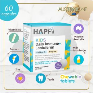 Happi Kids Daily Immune+ Lactoferrin 60 Chewable Tablets